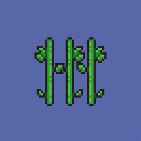 Premium Vector Three Bamboo In Pixel Art Style