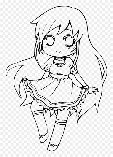 Chibi Wolf Girl Lineart