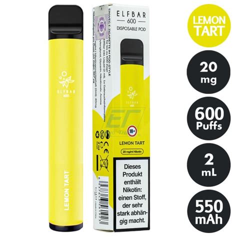 Elfbar Lemon Tart E Shisha Max Z Ge Mg Niktoin