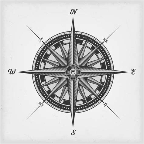 Compass Rose Black And White 267879 Vector Art at Vecteezy