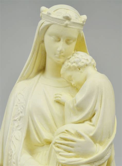 Statue Vierge Marie Couronnée Enfant Jésus 42 cm La Boutique des