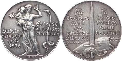 Deutschland Silber Medaille Drittes Reich Fast