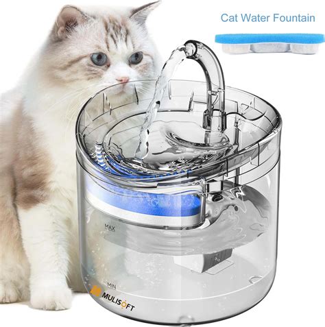 Oneisall 2L/67oz Cat Water Fountain, 304 Stainless Steel Water Fountain for Cats Inside, Pet ...