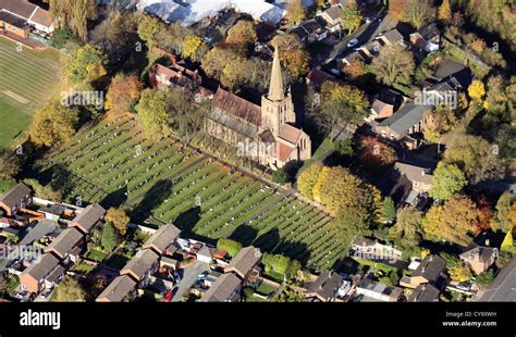 Aerial View Of St Matthew Parish Church Wigan Stock Photo Alamy