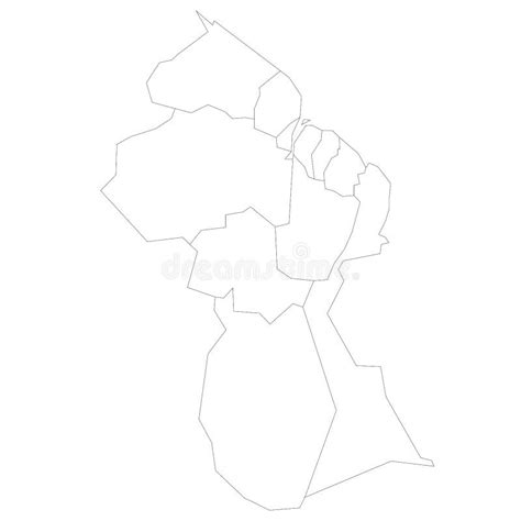 Mapa Pol Tico De Divisiones Administrativas De Guyana Ilustraci N Del