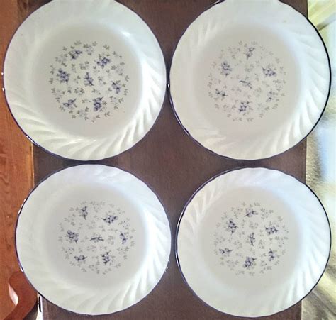 CORELLE Blue Fleur Dinner Service For 4 16Pc Set Seensociety