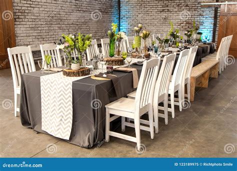 Table Set for a Gala Dinner. Stock Image - Image of glass, food: 123189975