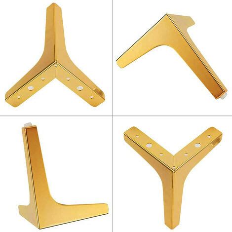 CCYKXA Set de 4 Pieds Doré 10cm de Lit Triangles en Métal Pieds