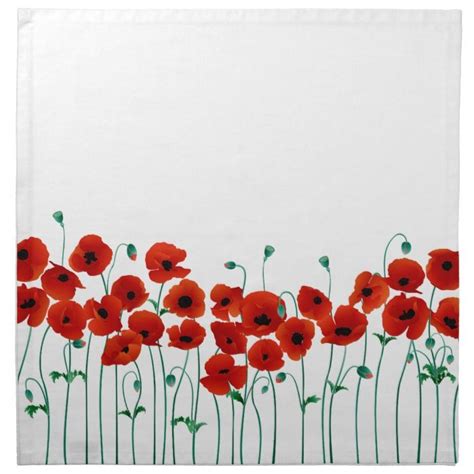 Red Poppys Large Napkins Zazzle Watercolor Flower Art Flower Art