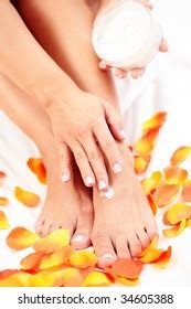 Female Hands Feet Petal Rose Beauty Stock Photo 34605388 Shutterstock