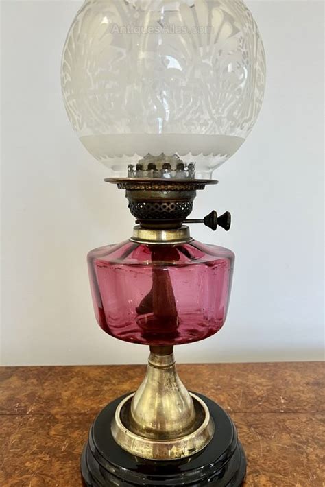 Antiques Atlas Antique Victorian Cranberry Glass Oil Lamp