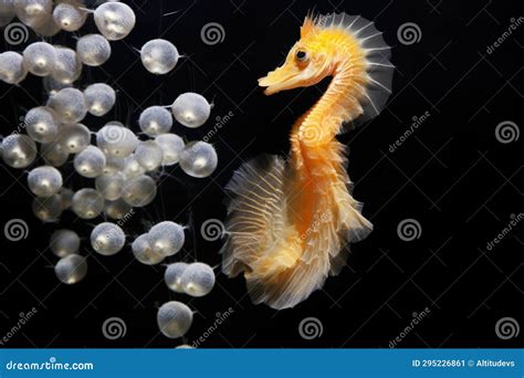 A Seahorse Carrying Fertilized Eggs Stock Image - Image of parenting, eggs: 295226861