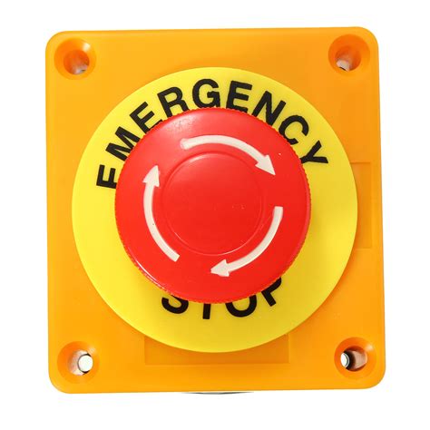 660V 10A Red Sign Weatherproof Emergency Stop Button Switch Station 1