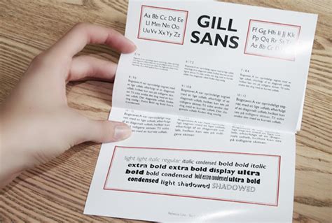 Gill Sans Type Specimen on Behance