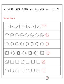 Growing And Repeating Patterns Anchor Chart Worksheets With Answer Key