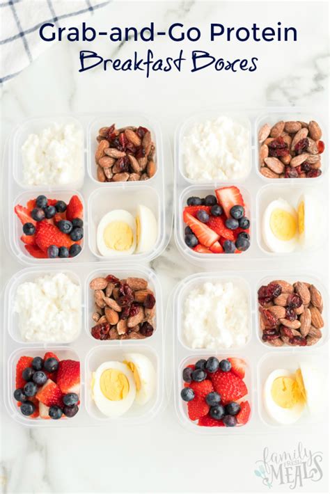 Healthy Grab and Go Protein Breakfast Boxes - Family Fresh Meals