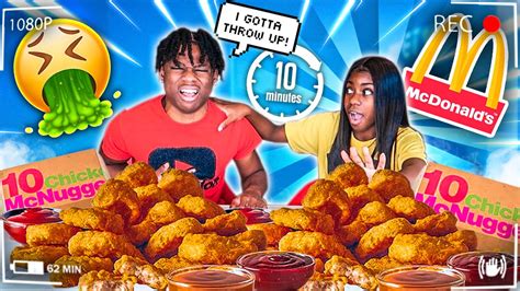 100 CHICKEN NUGGETS IN 10 MINUTES CHALLENGE YouTube