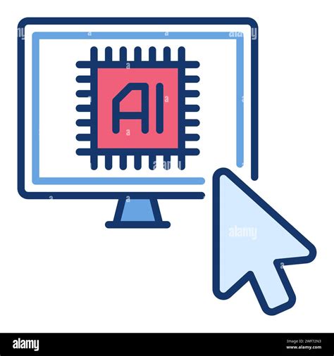 Ai Computer And Mouse Cursor Vector Artificial Intelligence Concept