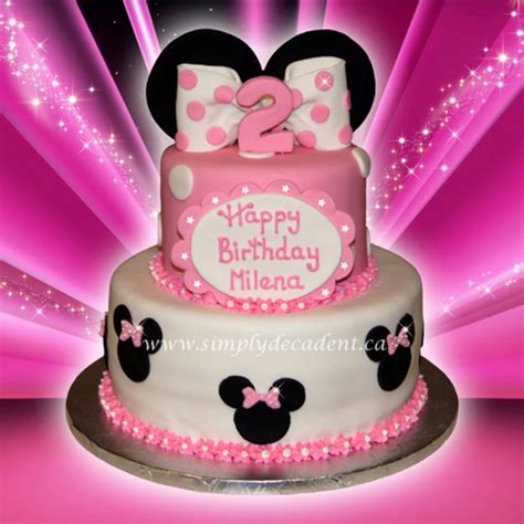 2 Tier Fondant Disney Minnie Mouse Birthday Cake