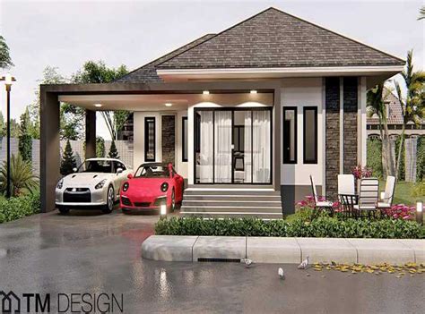 Contemporary Three Bedroom Bungalow With Elevation