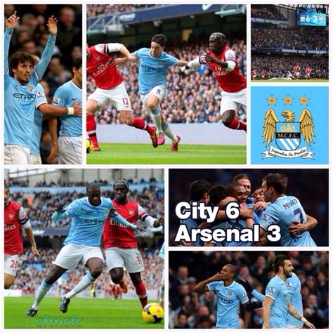 Several Different Pictures Of Manchester City Players In Action