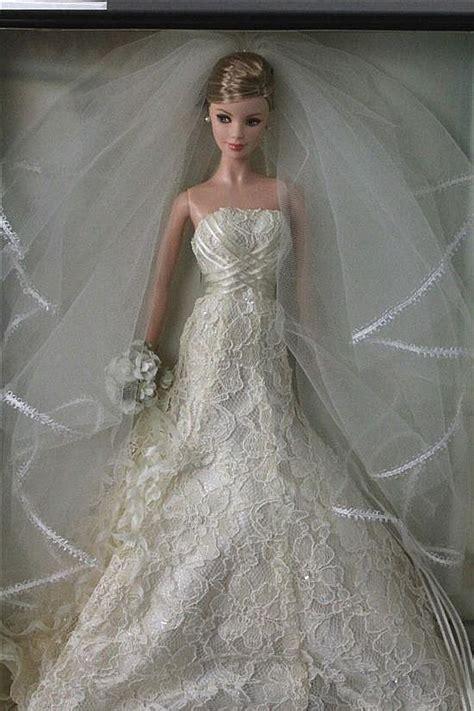 Lot Gold Label Carolina Herrera Barbie Bride Nrfb