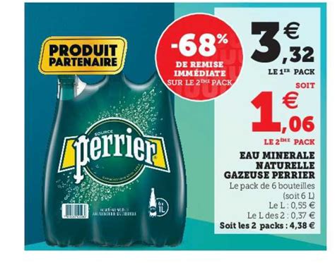 Promo Eau Min Rale Naturelle Gazeuse Perrier Chez Hyper U Icatalogue Fr