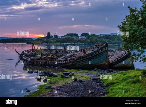 Abandoned Fishing Boats At Salen Bay At Daybreak Isle Of Mull