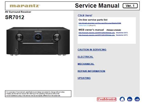 Marantz SR7012 Service Manual :: Marantz Receivers, Amplifiers, Tuners Service Manuals :: MARANTZ