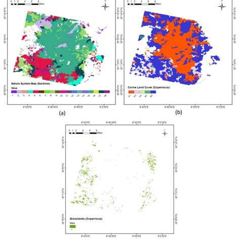 A Nature System Map B Corine Land Cover Map And C Grasslands