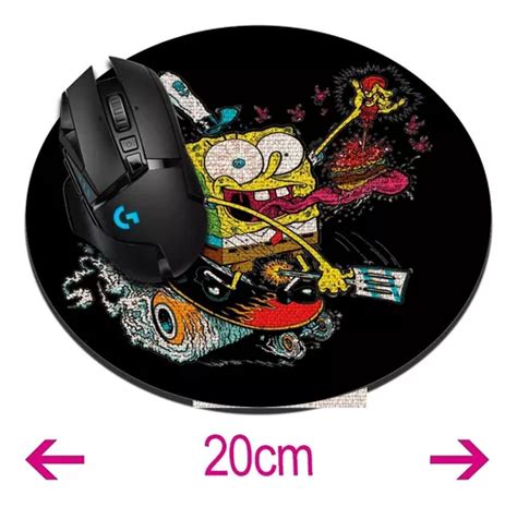 Busca Mouse Pad Redondo Negro Bob Esponja Arenita Logo A La Venta En