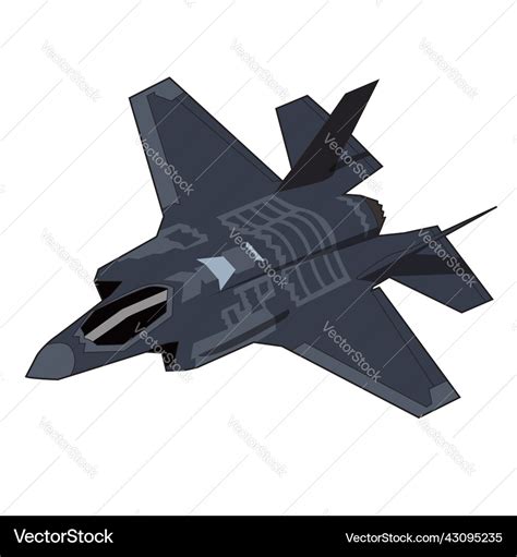 F35 stealth jet fighter design Royalty Free Vector Image