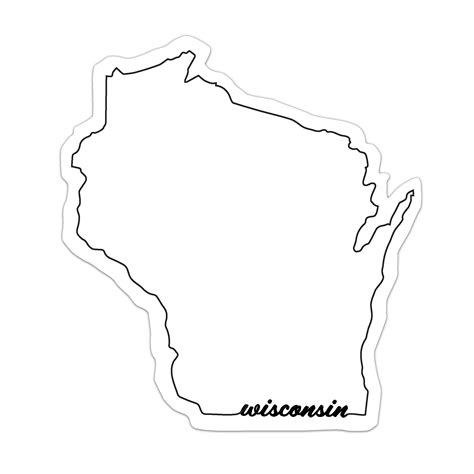 Wisconsin Cursive Outline Decal Great Lakes Proud