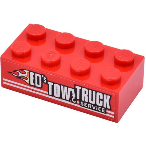 Lego Brick 2 X 4 With Ed S Tow Truck Service Right Sticker 3001 Brick Owl Lego Marketplace