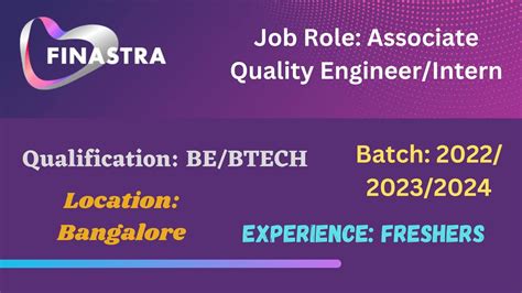 Finastra Recruitment Off Campus Hiring Freshers For The Role Of Intern