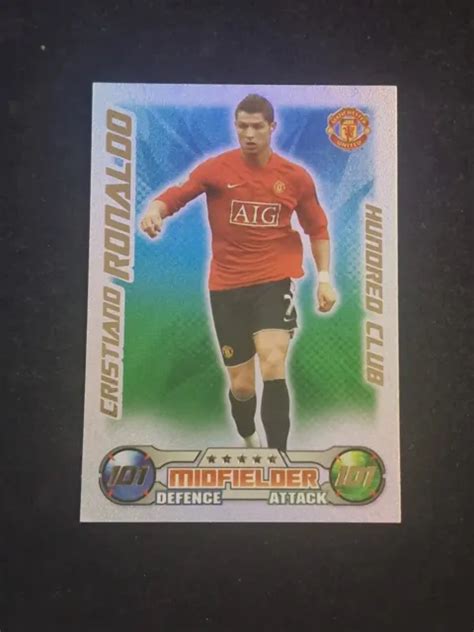 Cristiano Ronaldo Manchester United Match Attax 2008 09 Card Hundred Club Eur 39 99 Picclick De