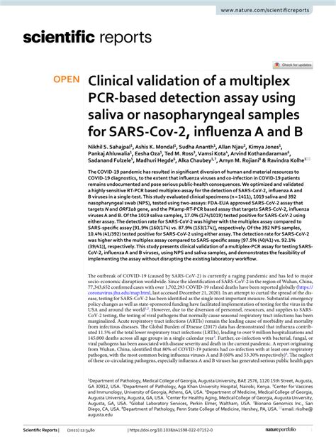 PDF Clinical Validation Of A Multiplex PCR Based Detection Assay