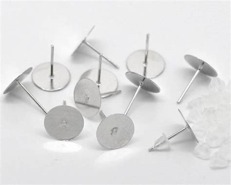 300pcs 10mm Flat Back Earring Studs Flat Pad Earring - Etsy