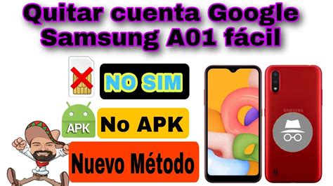 Quitar cuenta Google Samsung A01 Fácil y rápido en 2022 YouTube