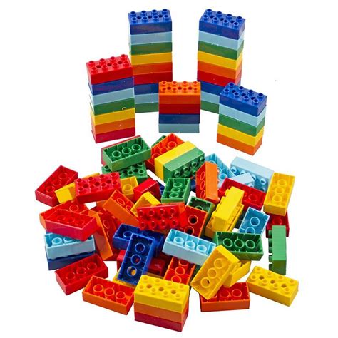 Bricks Sets Duplo Sized Six Colour Stud Bricks