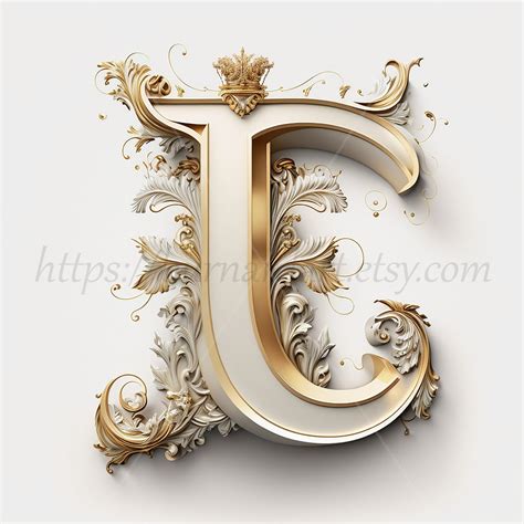 Digital Download Letter E Crown on Whitish Background Alphabet Initials ...