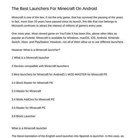 The Best Launchers For Minecraft On Androidkrheq Pdf Pdf DocDroid