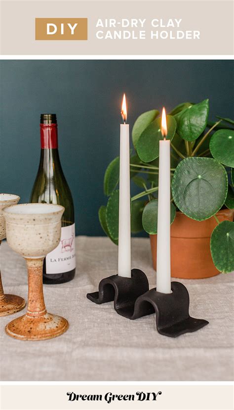 DIY Air Dry Clay Candle Holder In 2021 Diy Air Dry Clay Clay Candle