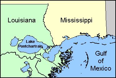 Lake Pontchartrain Depth Map