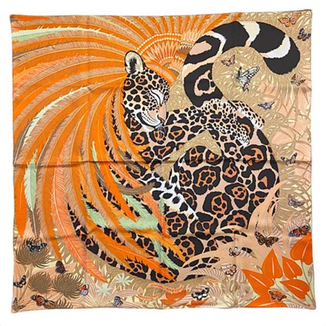 Hermes Scarf Jaguar Quetzal By Alice Shirley Cm Si Gem