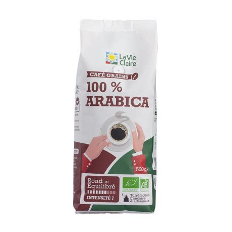 CAFE PUR ARABICA GRAINS 500G La Vie Claire Saint Pierre