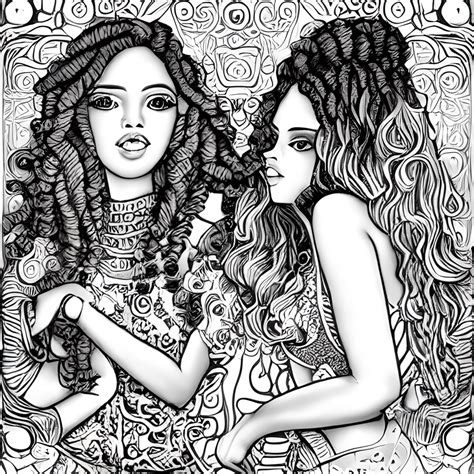 Intricately Rendered Dark Skin Lesbian Goddesses Kissing Barbie Creative Fabrica