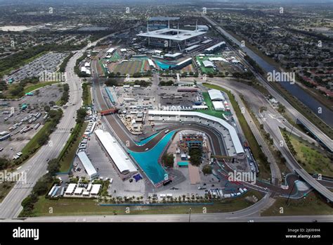 An Aerial View Of F1 Race Course For The Miami Grand Prix At Hard Rock