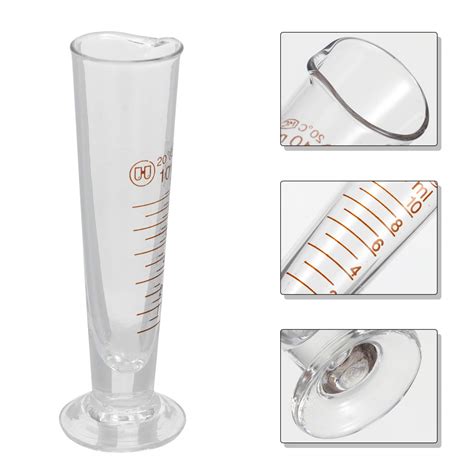 Hemobllo 10ml Glass Graduated Cylinder For Lab Conical Beaker Measuring Liquid With Spout Wide