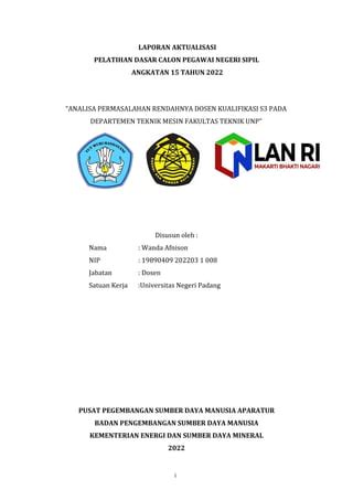 Laporan Aktualisasi Latsar Cpns Wanda Pdf